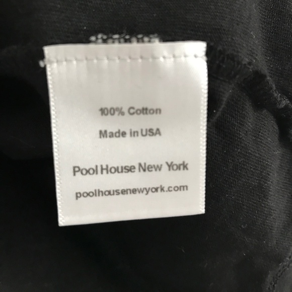 POOL HOUSE MENS T SHIRT BLACK SHORT SLEEVE CROPPED CREW NECK SMALL - Picture 9 of 12